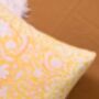 Yellow Patterned Block Print Cushion Cover Set Of Two, thumbnail 3 of 3