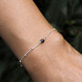September Birthstone Sapphire Sterling Silver Bracelet, thumbnail 1 of 4
