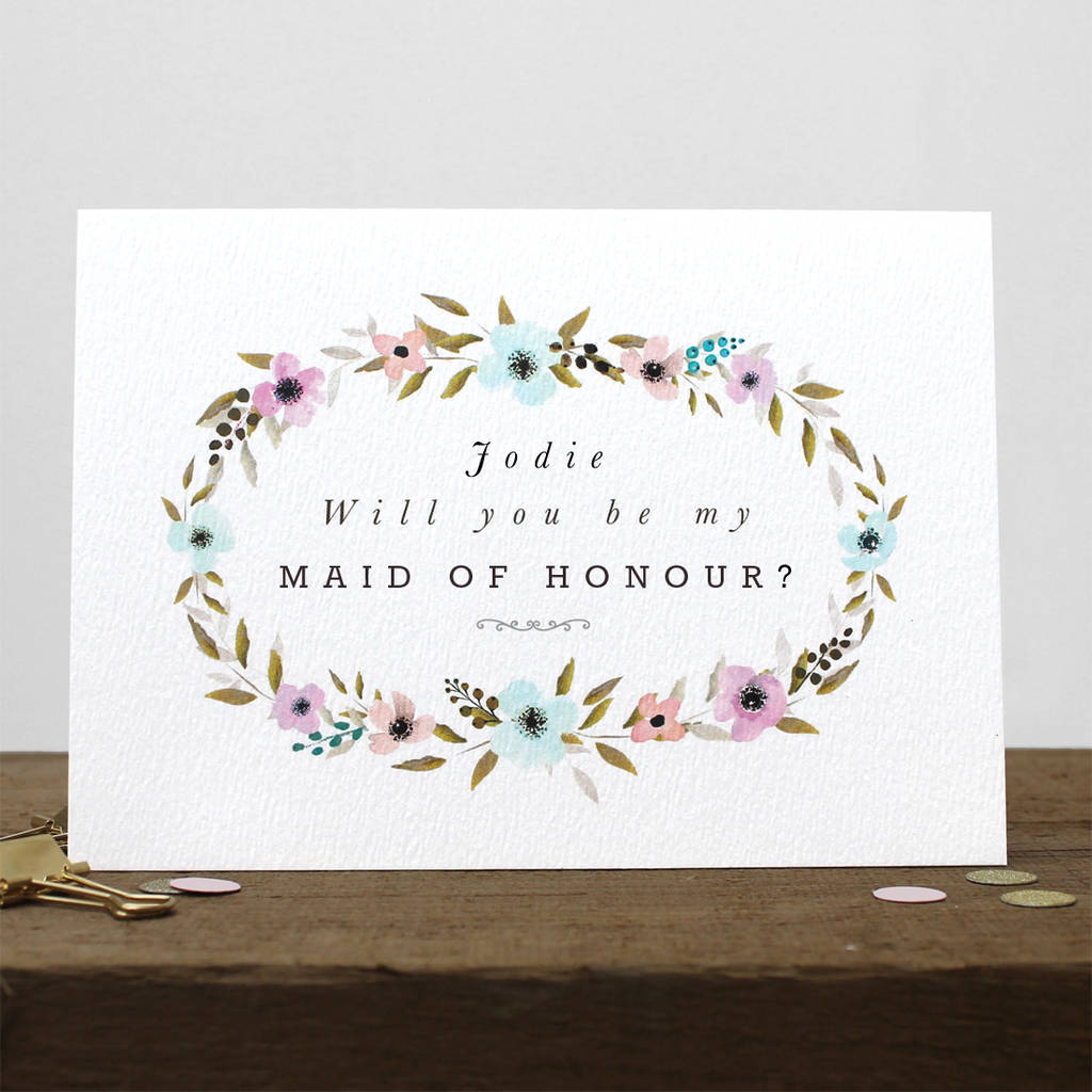Personalised Maid Of Honour Card, 1 of 3