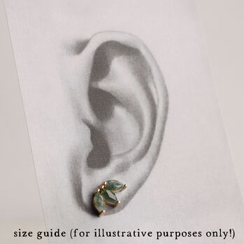 Moss Agate Lotus Studs, 2 of 6