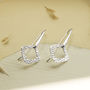 Sterling Silver Textured Square Solid Drop Earrings, thumbnail 2 of 5