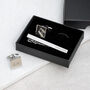 Personalised Silver Plated Tie Clip And Cufflink Set, thumbnail 9 of 12