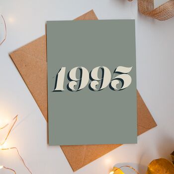 Personalised Retro Year Typography Greetings Card, 3 of 9