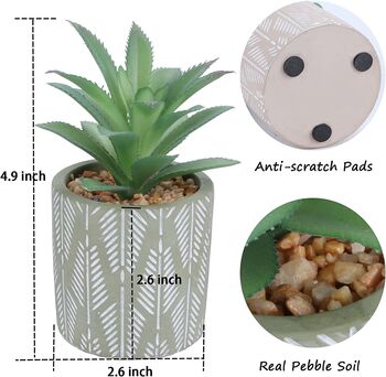 Set Of Three Artificial Succulent Plants In Pot, 8 of 8