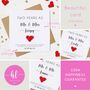 Personalised 2nd Anniversary Card With Cotton Heart, thumbnail 2 of 8
