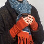 Cosy Knitted Wrist Warmers Diesel Blue, thumbnail 6 of 9