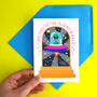 Personalised Alien Love You Anniversary Greeting Card, thumbnail 3 of 6