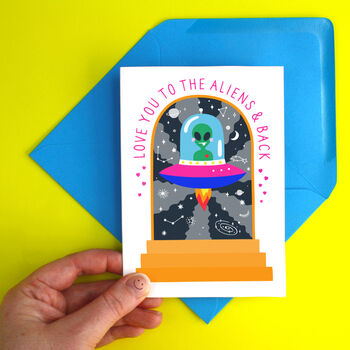 Personalised Alien Love You Anniversary Greeting Card, 3 of 6