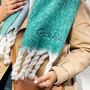 Personalised Turquiose Two Tone Winter Scarf, thumbnail 4 of 4