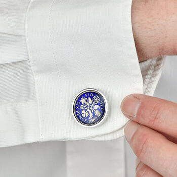 Sixpence Enamel Coin Cufflinks, 4 of 5