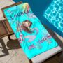 Personalised Mermaid Girl Beach Towel With Name, thumbnail 2 of 12