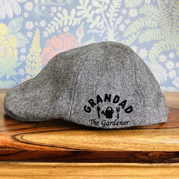 Personalised Dad/Grandad Gardening Hobby Flat Cap, 2 of 5