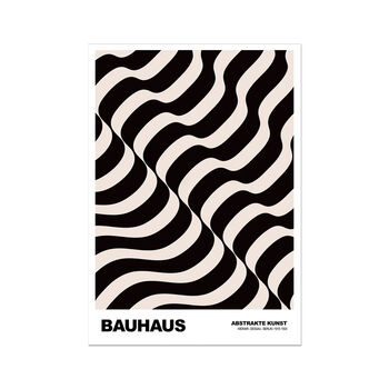 Bauhaus Monochrome Art Poster Waves, 2 of 2