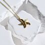 18 K Gold Starfish Necklace Dainty Starfish Charm, thumbnail 2 of 5