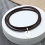Personalised Mens Leather And Sterling Silver Wrap Bracelet, thumbnail 1 of 4