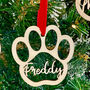 Personalised Dog Or Cat Christmas Tree Bauble, Memorial Ornament, Italian Wood Finish, thumbnail 3 of 8