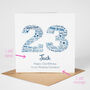 Blue Star Personalised 23rd Birthday Card, thumbnail 2 of 4