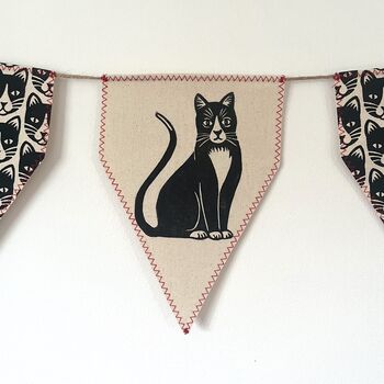 Cat Bunting. Handmade Cotton Garland, 3 of 4