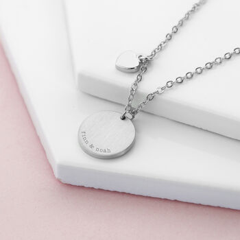 Personalised Heart And Disc Family Necklace, 3 of 8