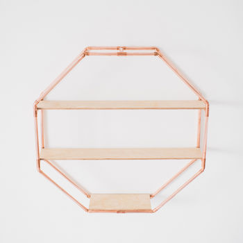 Copper Octagon Shelf Wall Hanging, 6 of 6