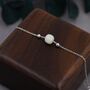 Genuine Milky Jade Cz Floating Bracelet Sterling Silver, thumbnail 1 of 10