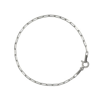 Rectangular Link Chain Bracelet Sterling Silver, 2 of 3