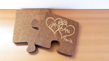 Personalised Jigsaw Wooden Coasters – Set Of Two, 2 of 4