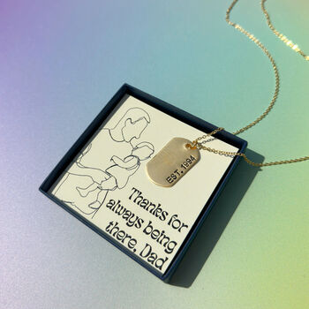 Personalised Date Gold Plated Tag Necklace, 4 of 6