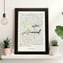 Metallic Personalised Handwritten Song Lyrics Print, thumbnail 1 of 8