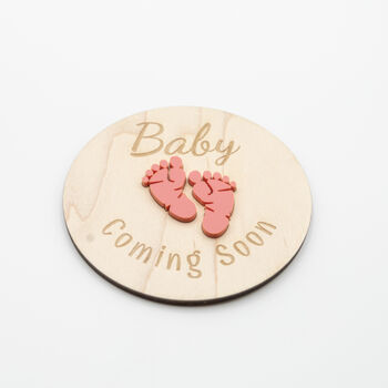 Engraved Baby Coming Soon Plaque Acrylic Keepsake, 11 of 12