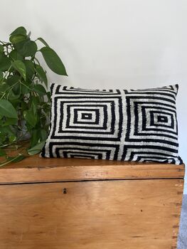 Velvet Black And Beige Cushion Cover, 8 of 9