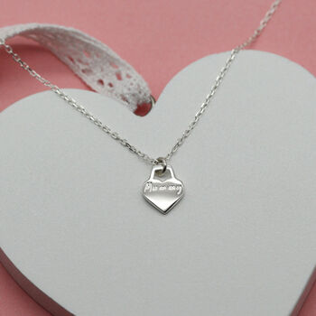 Sterling Silver 'Mummy' Engraved Heart Charm Necklace, 2 of 7