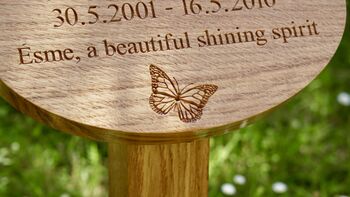 Engraved Oak Oval Shaped Memorial Plaque, 2 of 3