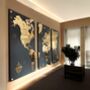 Extra Large Personalised Wooden And Mirror World Map Wall Art, thumbnail 2 of 3