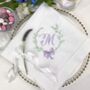 Embroidered Linen Wreath Napkin, thumbnail 3 of 4