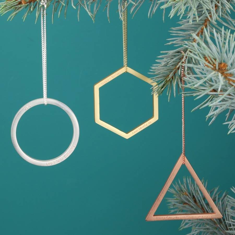 personalised geometric hanging circle decoration by lisa angel