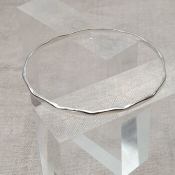 Sterling Silver Faceted Bangle, 3 of 8