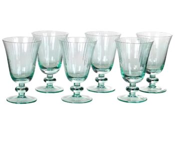 Set Of Two Ribbed Glasses In Clear Or Green, 2 of 5