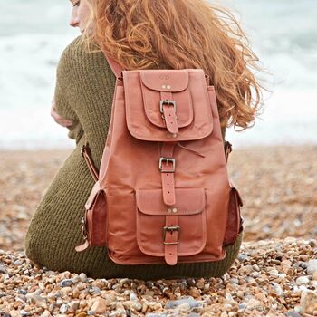 Personalised Large Leather Rucksack, 2 of 8