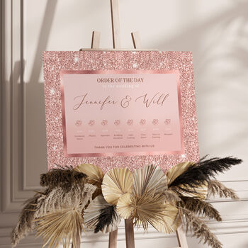 Rose Gold Wedding Order Of The Day Sign, 4 of 5