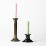 Handmade Dark Green Ceramic Tall Taper Candlestick, thumbnail 3 of 3