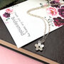 Thank You Bridesmaid Sterling Silver Tiny Flower Necklace, thumbnail 1 of 10