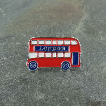 British London Red Double Decker Bus Lapel Pin Brooch, 2 of 2