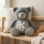 Personalised Patchwork Alphabet Grey Teddy Bear, thumbnail 1 of 10