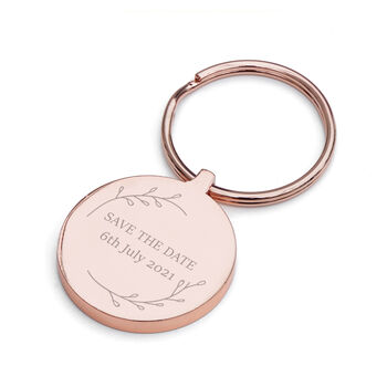 Personalised Save The Date Round Keyring, 4 of 7
