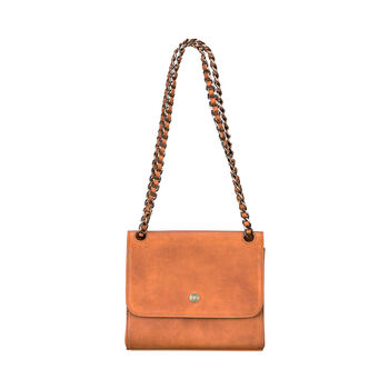 Women's Luxury Leather Chain Crossbody Handbag 'Perano', 3 of 12