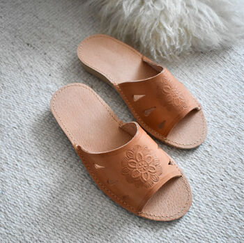 Leather Open Toe Women's Slippers/ Homiee Studio, 5 of 5