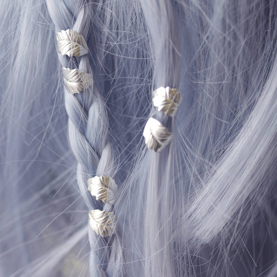 Delicate Hair Leaf Twists In Silver Or Gold Plating, 1 of 7