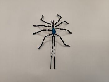 Handcrafted Beaded Spider Hair Pin – Halloween Accessory, 6 of 8