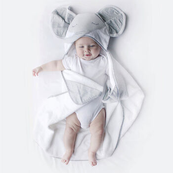 Hooded Baby Towel Petite Elephant, 3 of 5
